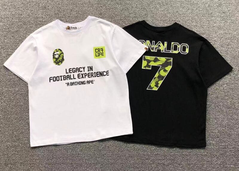Camiseta BAPE x CR7Life Ronaldo 7 Preta