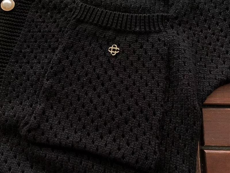 Conjunto Casablanca Crochê Preto e  Branco