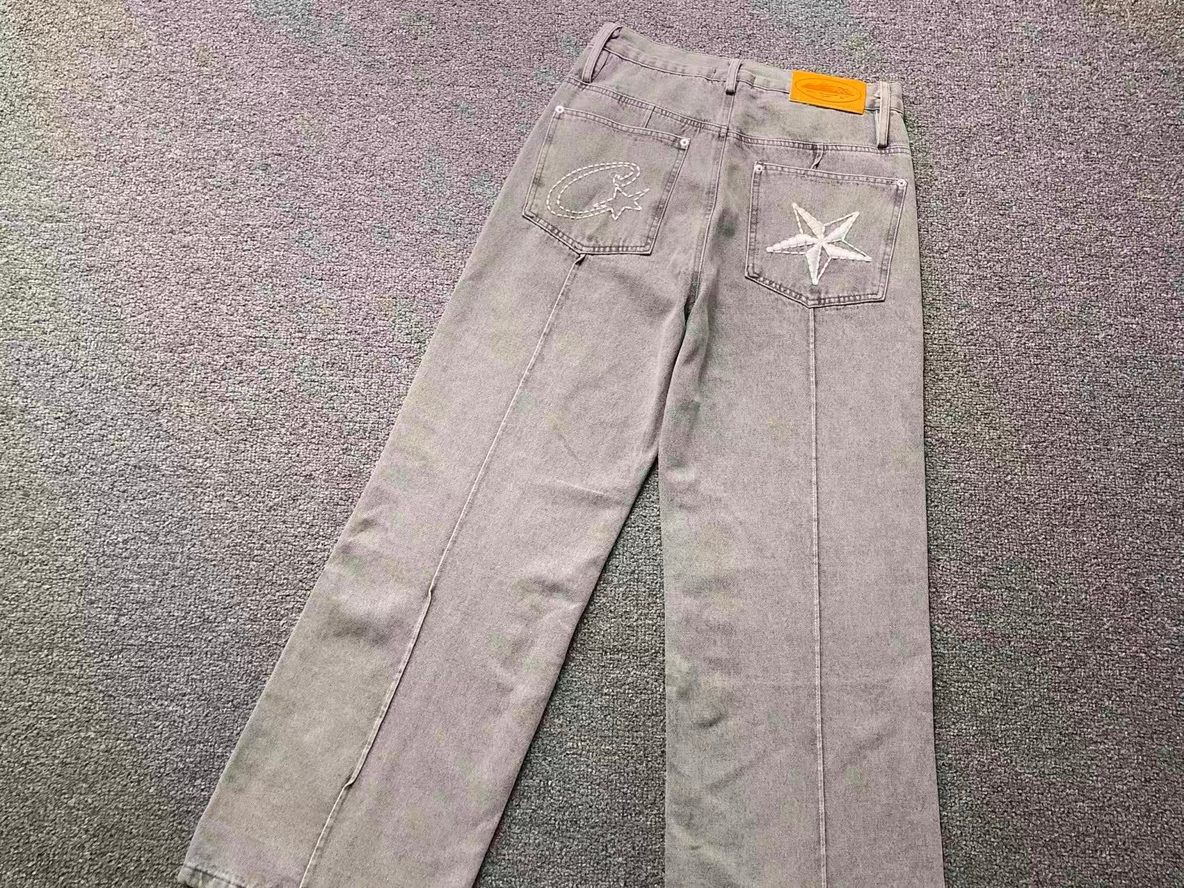 Conjunto Jeans Corteiz C-Star Denim Jeans Grey